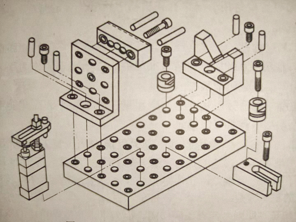 孔系组合夹具组装示意图